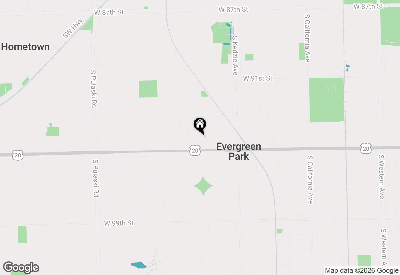 Map of 9412 S Homan Avenue, Evergreen Park, IL 60805