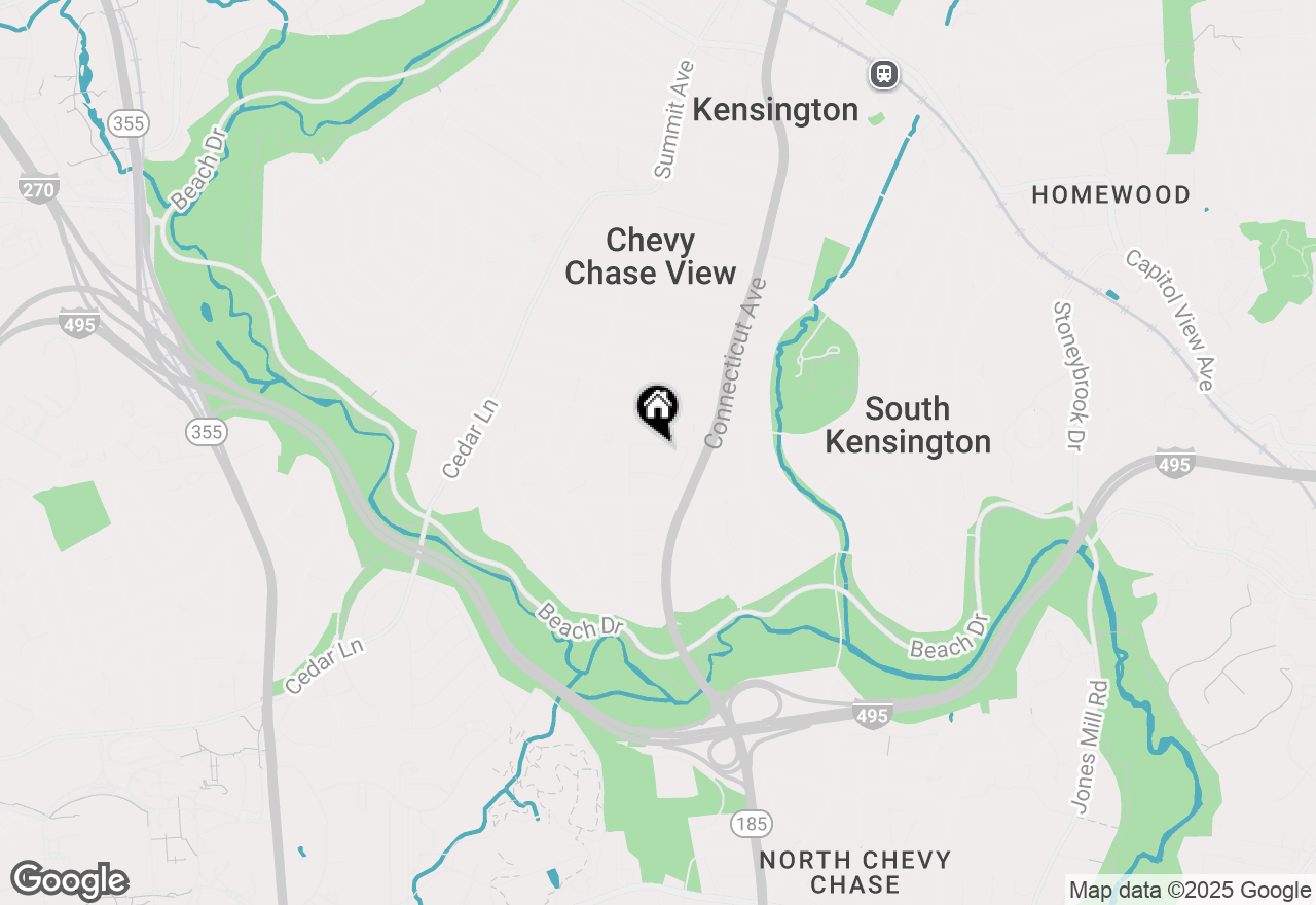 Map of 9713 Byeforde Road, Kensington, MD 20895