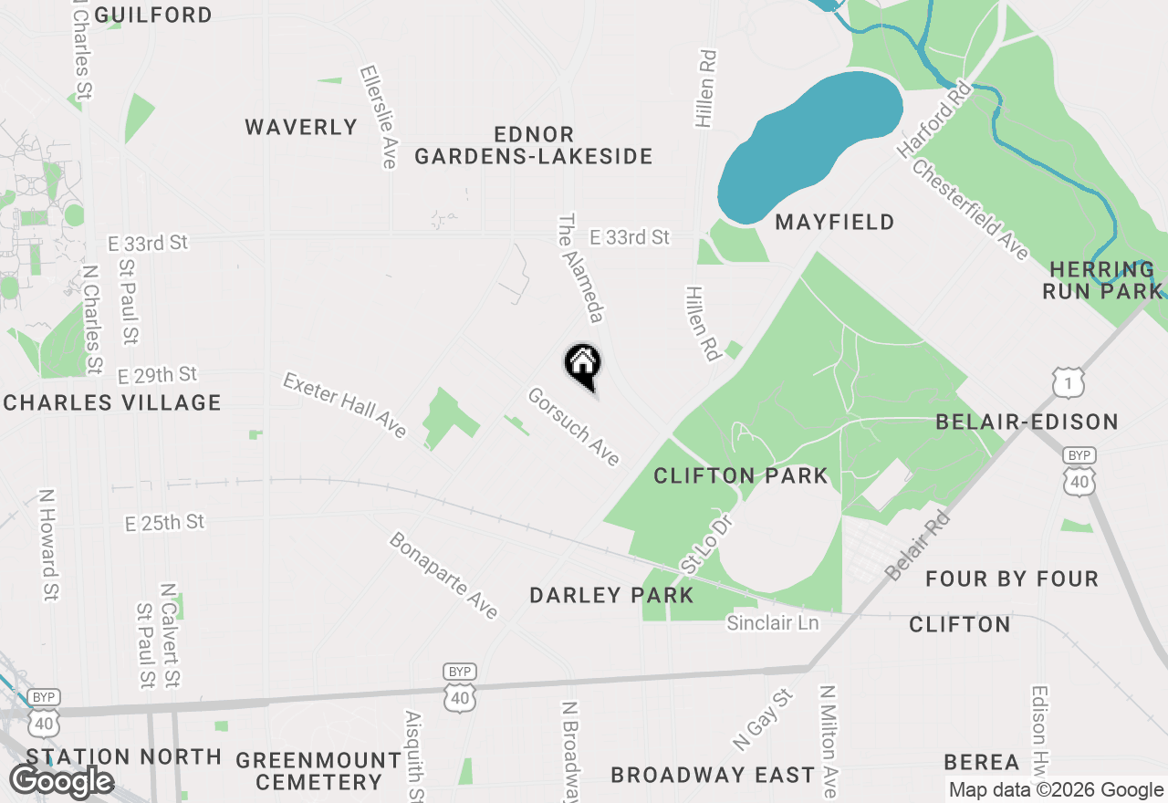 Map of 1602 Carswell Street, Baltimore, MD 21218