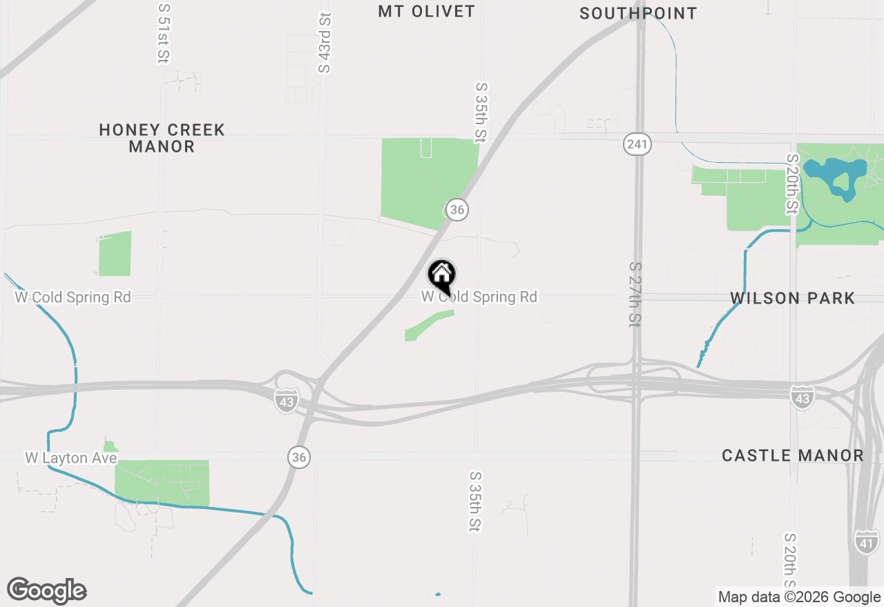 Map of 3615 W Cold Spring Rd, Greenfield, WI 53221