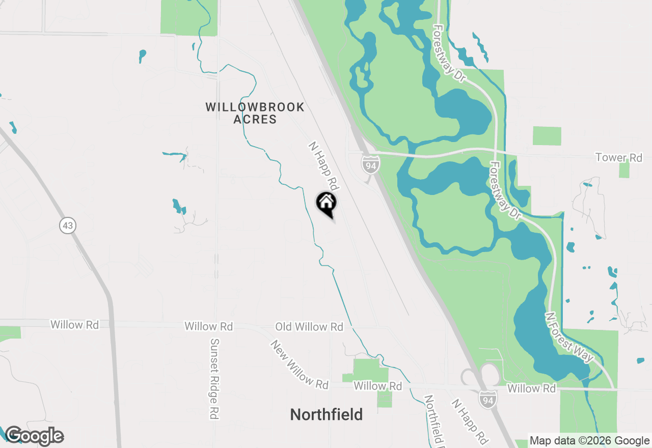 Map of 2080 Norfork Road, Northfield, IL 60093