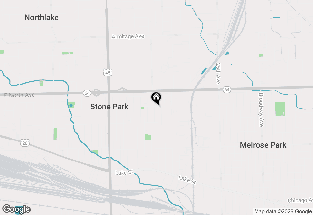 Map of 1742 N 34th Avenue, Stone Park, IL 60165