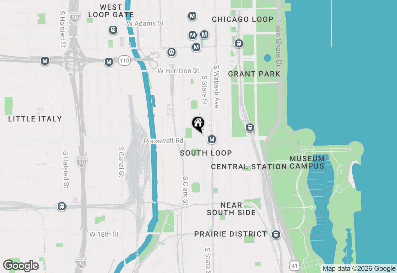 Map of 801 S S. Plymouth Court E #809, Chicago, IL 60605