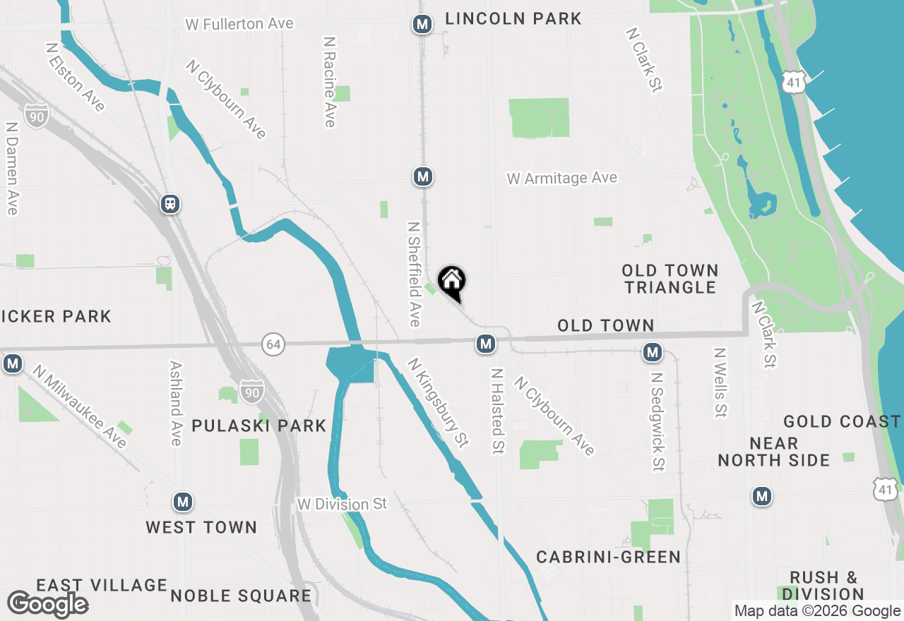 Map of 1705 N Clybourn Avenue #G, Chicago, IL 60614