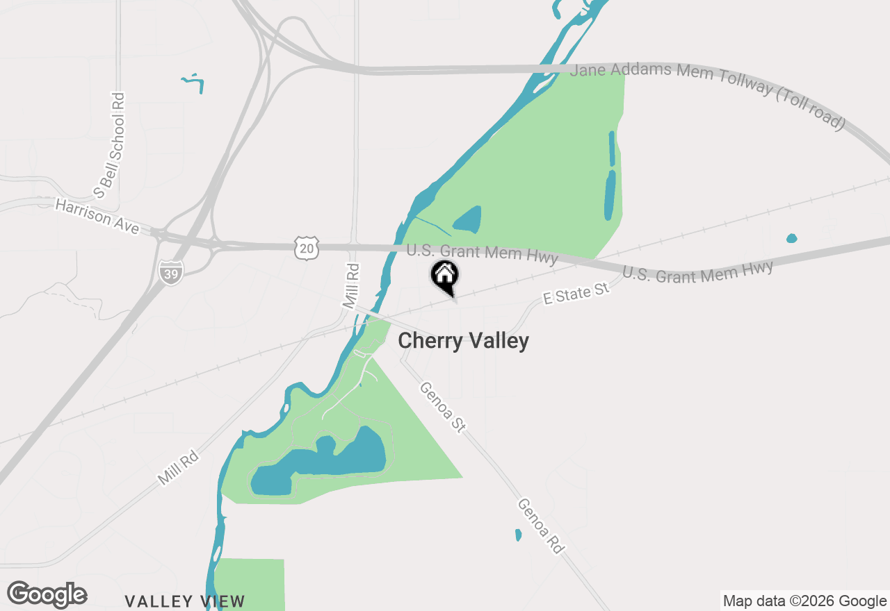 Map of 410 Elgin Street, Cherry Valley, IL 61016