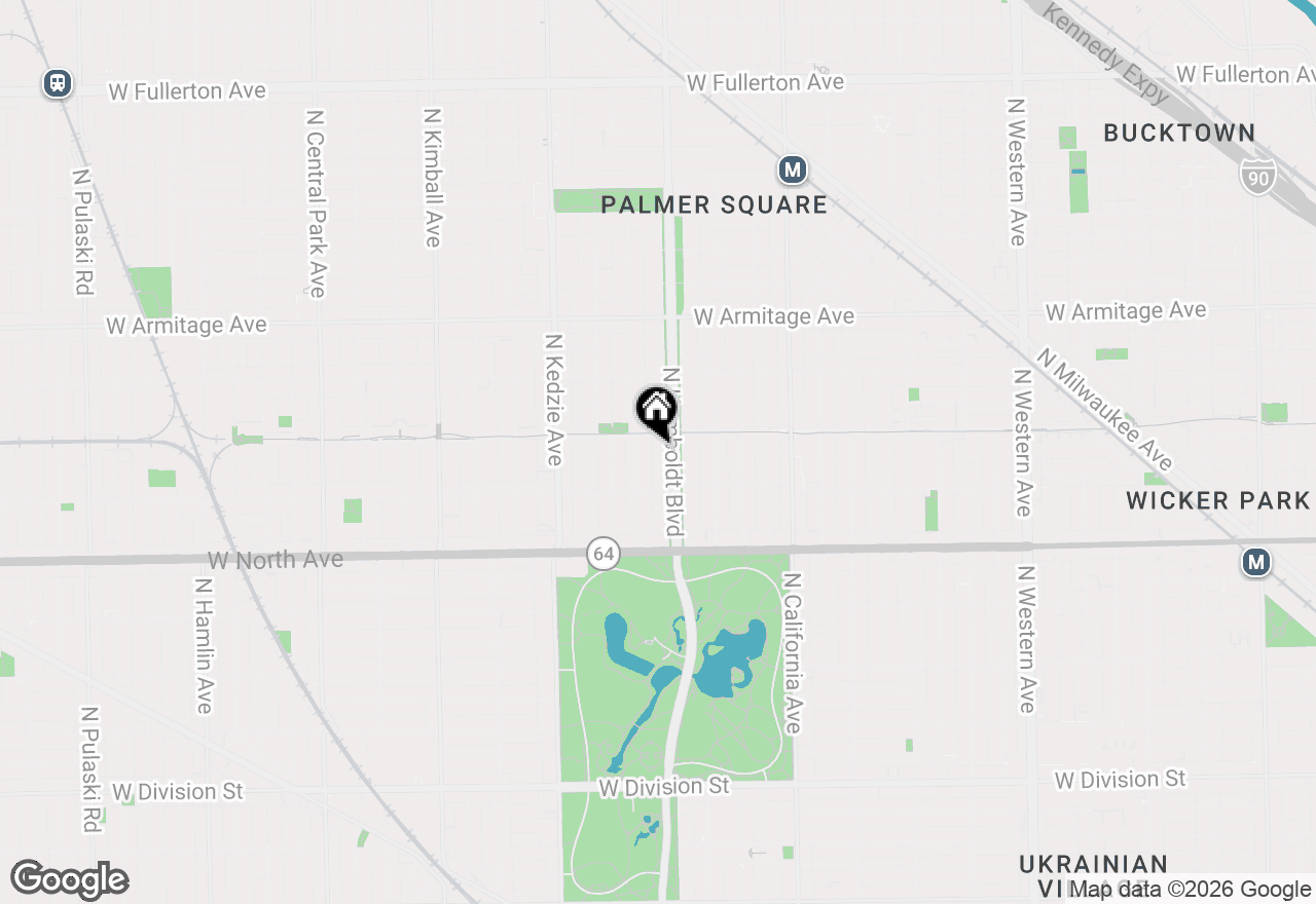 Map of 1742 N Humboldt Boulevard #208, Chicago, IL 60647