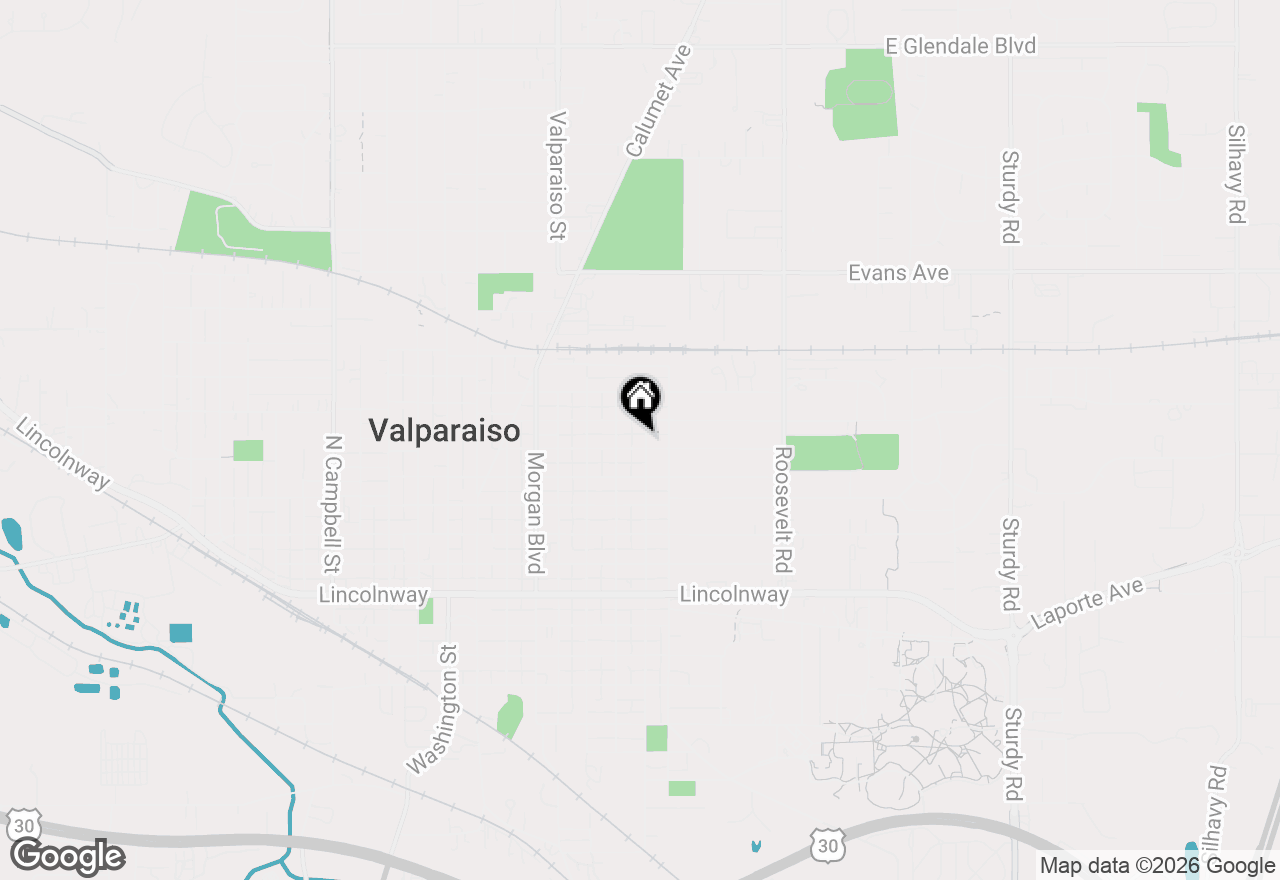 Map of 607 Oak Street, Valparaiso, IN 46383