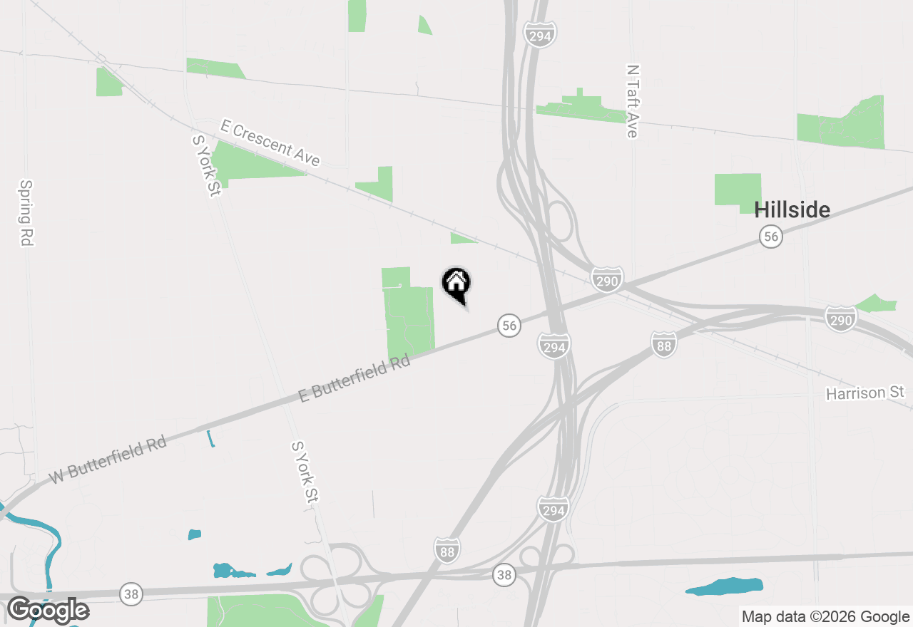 Map of 848 S Hillcrest Avenue, Elmhurst, IL 60126