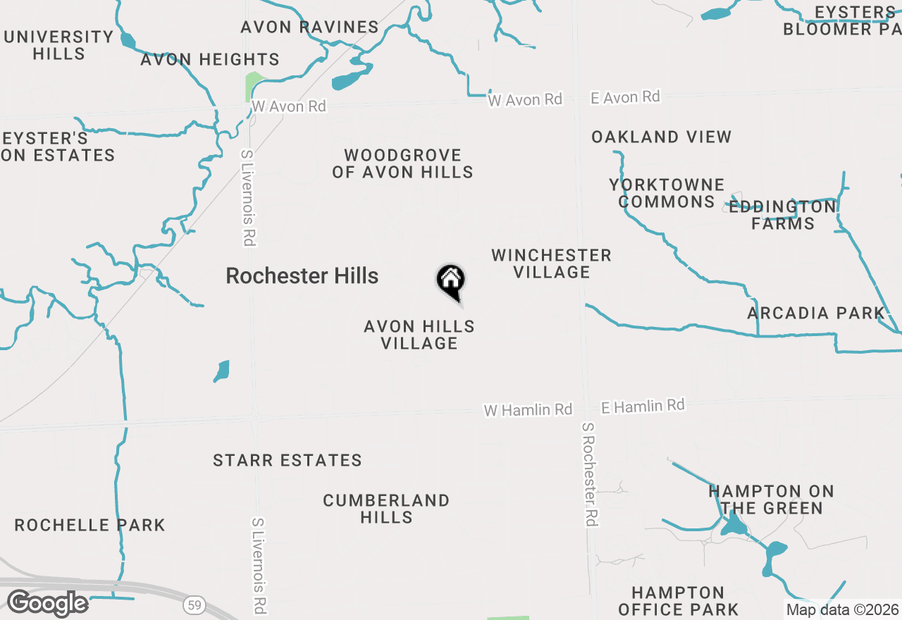 Map of 1645 Treeside Drive, Rochester Hills, MI 48307