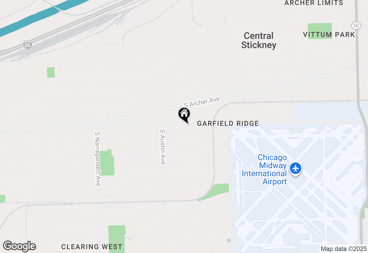 Map of 5841 W 55th Street, Chicago, IL 60638