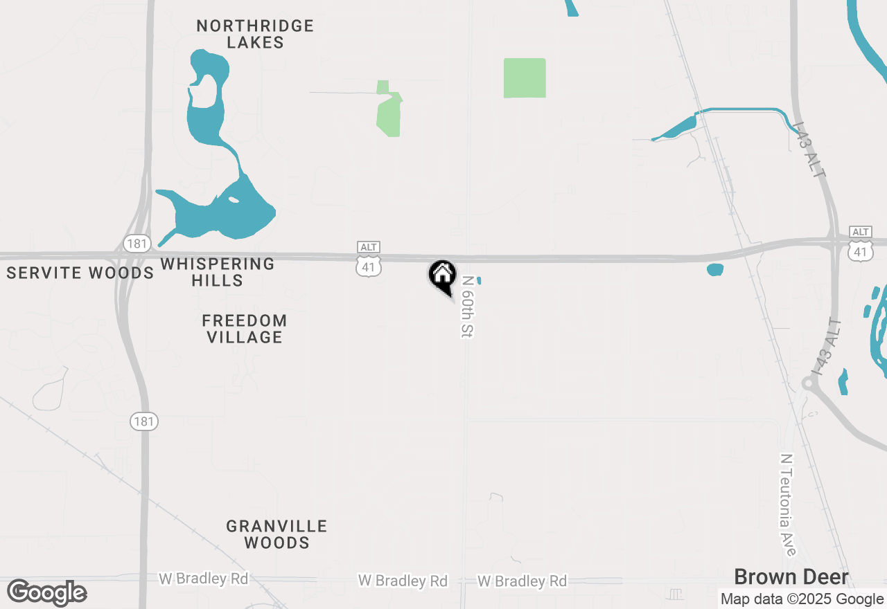 Map of 8666 N 62nd St, Brown Deer, WI 53223