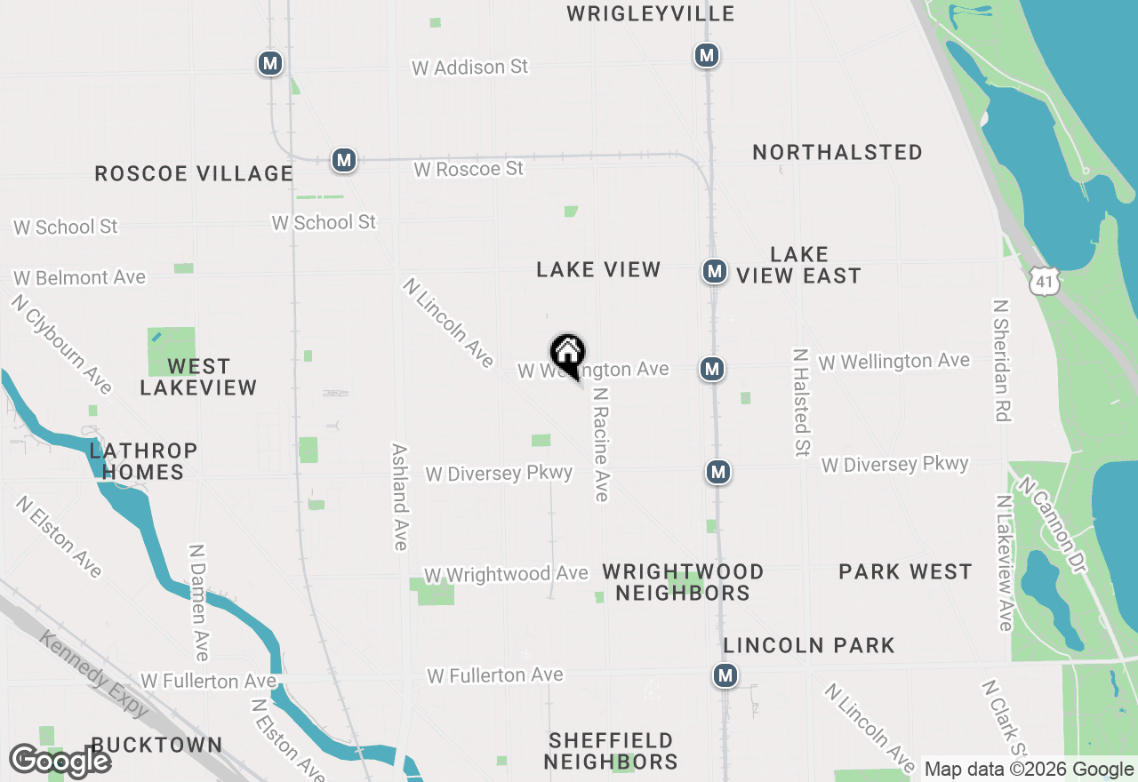 Map of 1236 W Oakdale Avenue #1R, Chicago, IL 60657