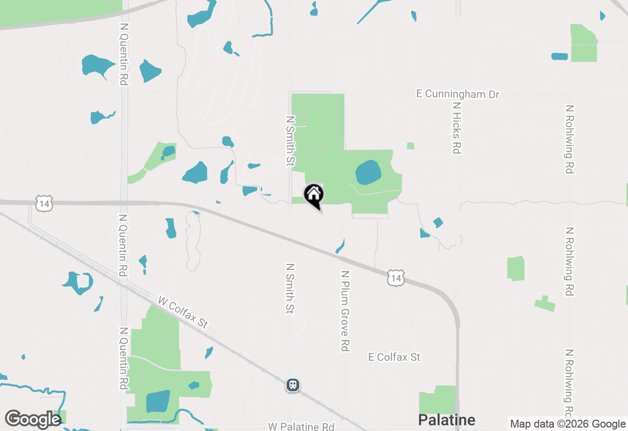 Map of 129 W Brandon Court #D14, Palatine, IL 60067