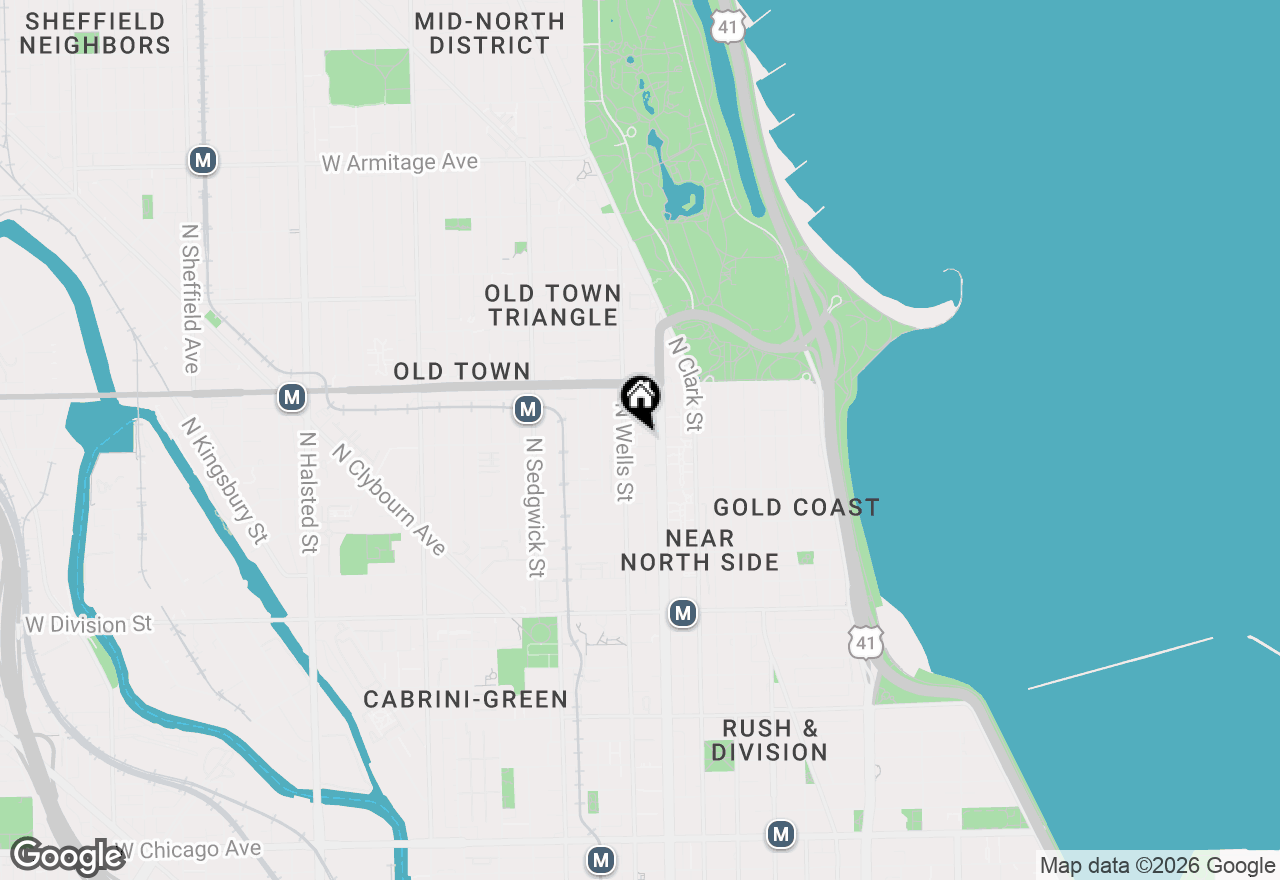 Map of 158 W Burton Place #1, Chicago, IL 60610