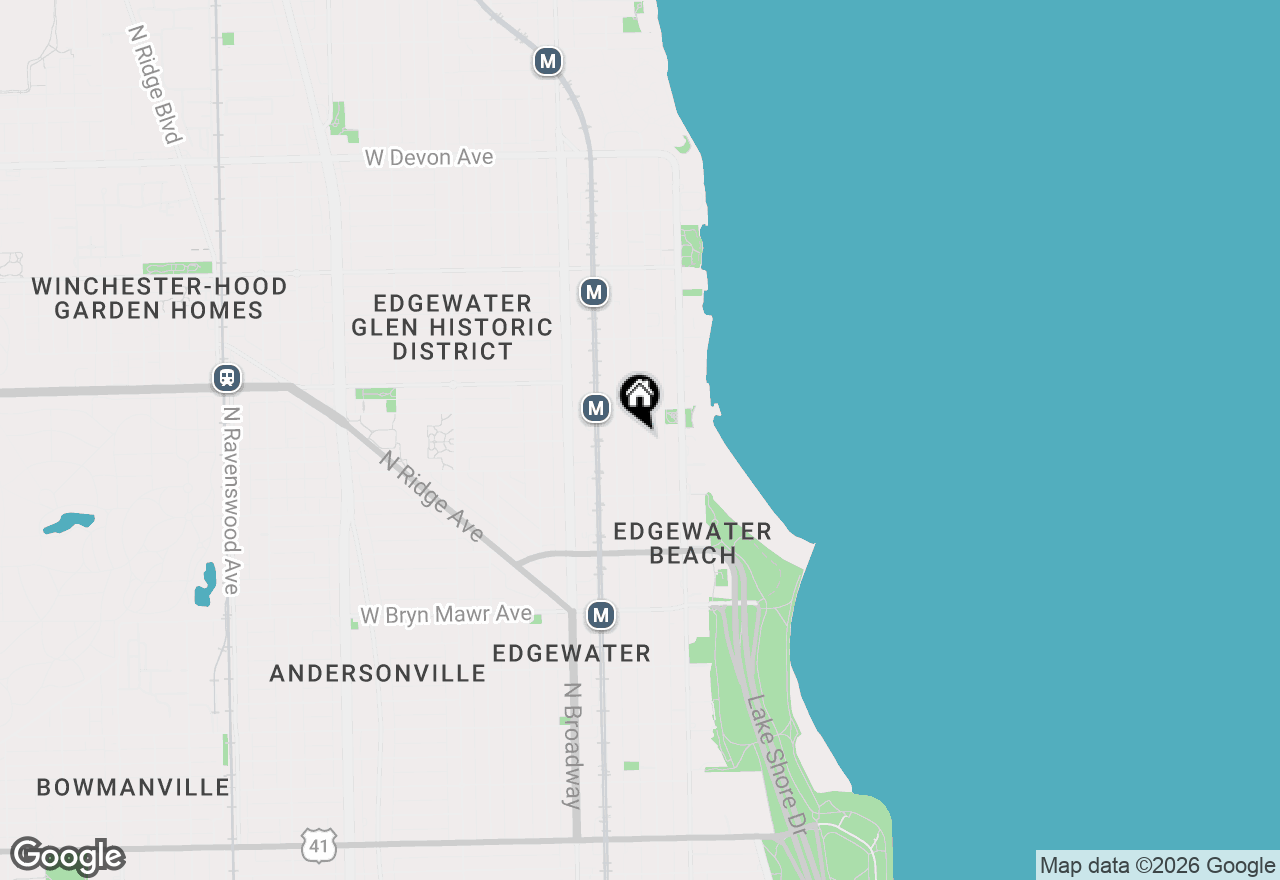 Map of 5860 N Kenmore Avenue #206, Chicago, IL 60660