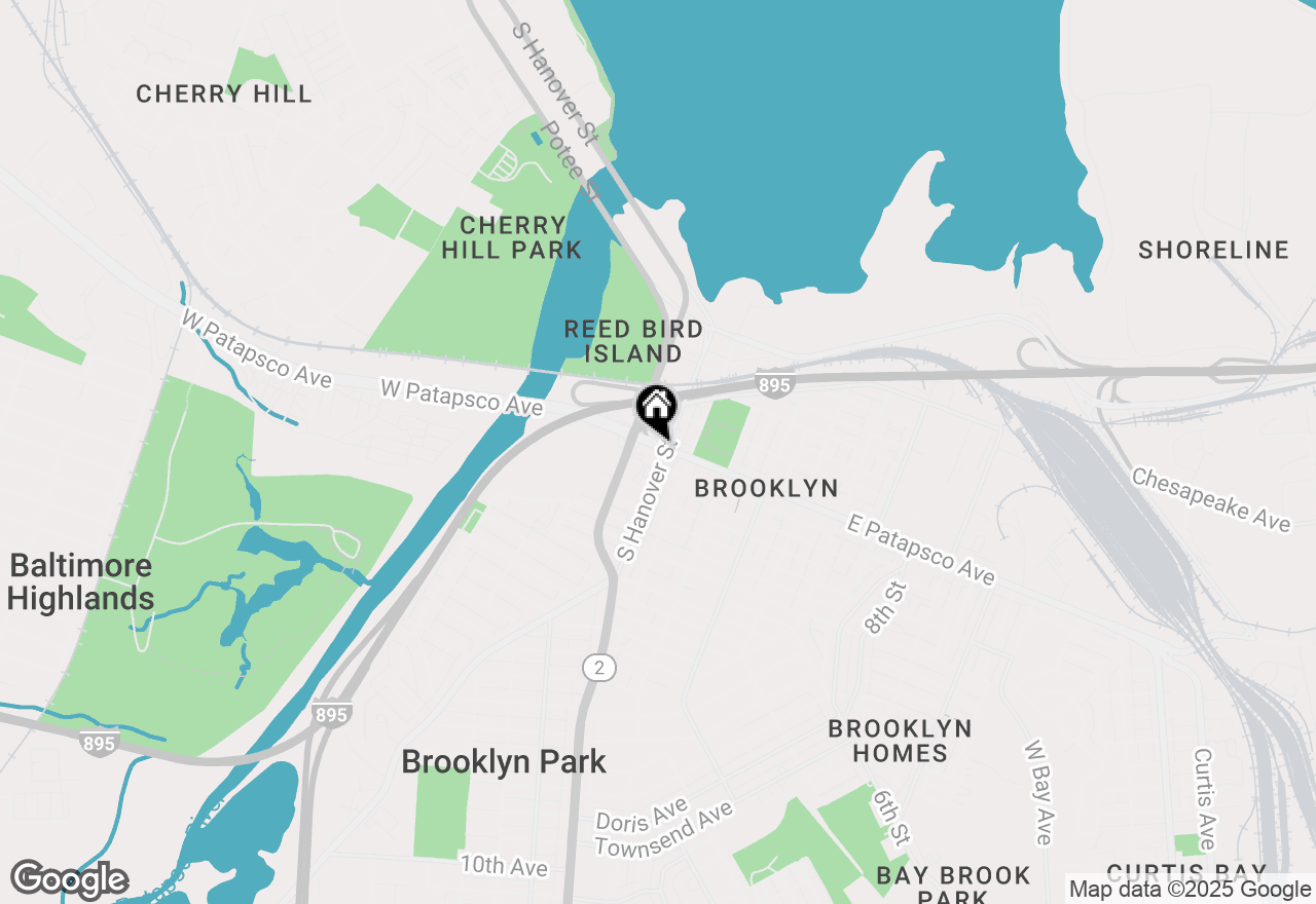 Map of 1 W Patapsco Avenue, Brooklyn, MD 21225