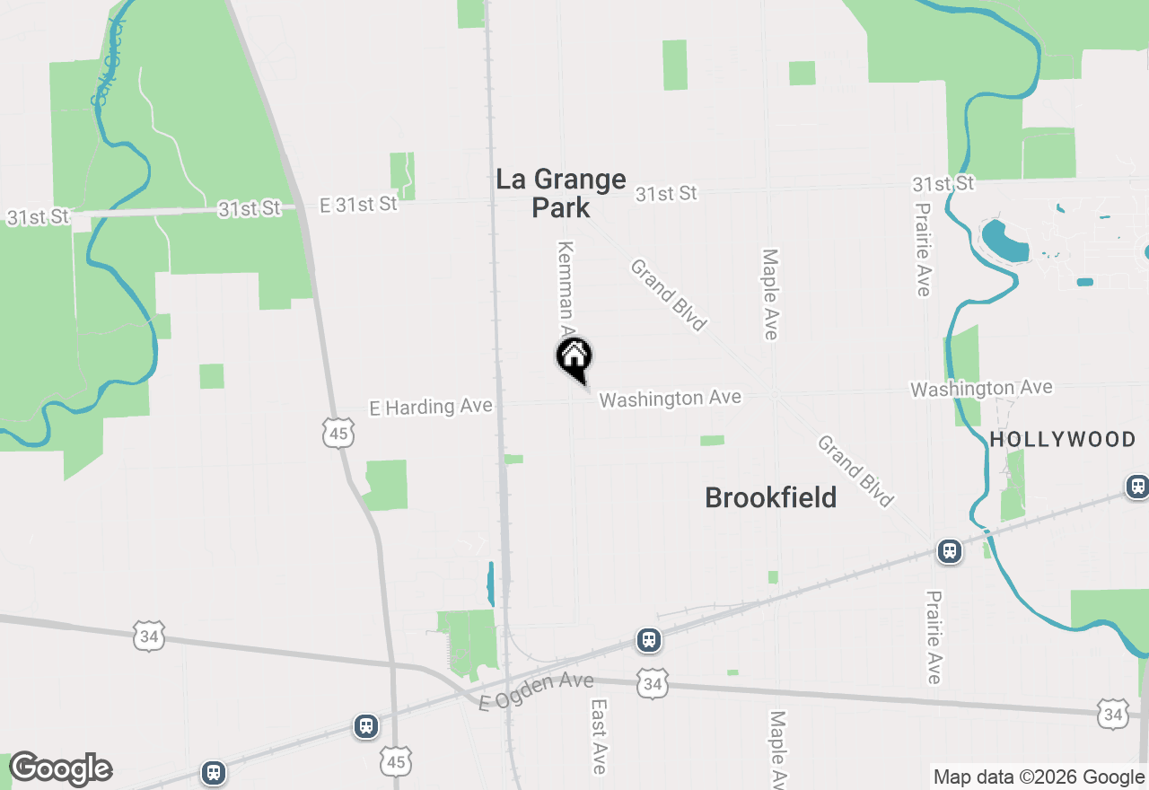 Map of 9546 Washington Avenue, Brookfield, IL 60513