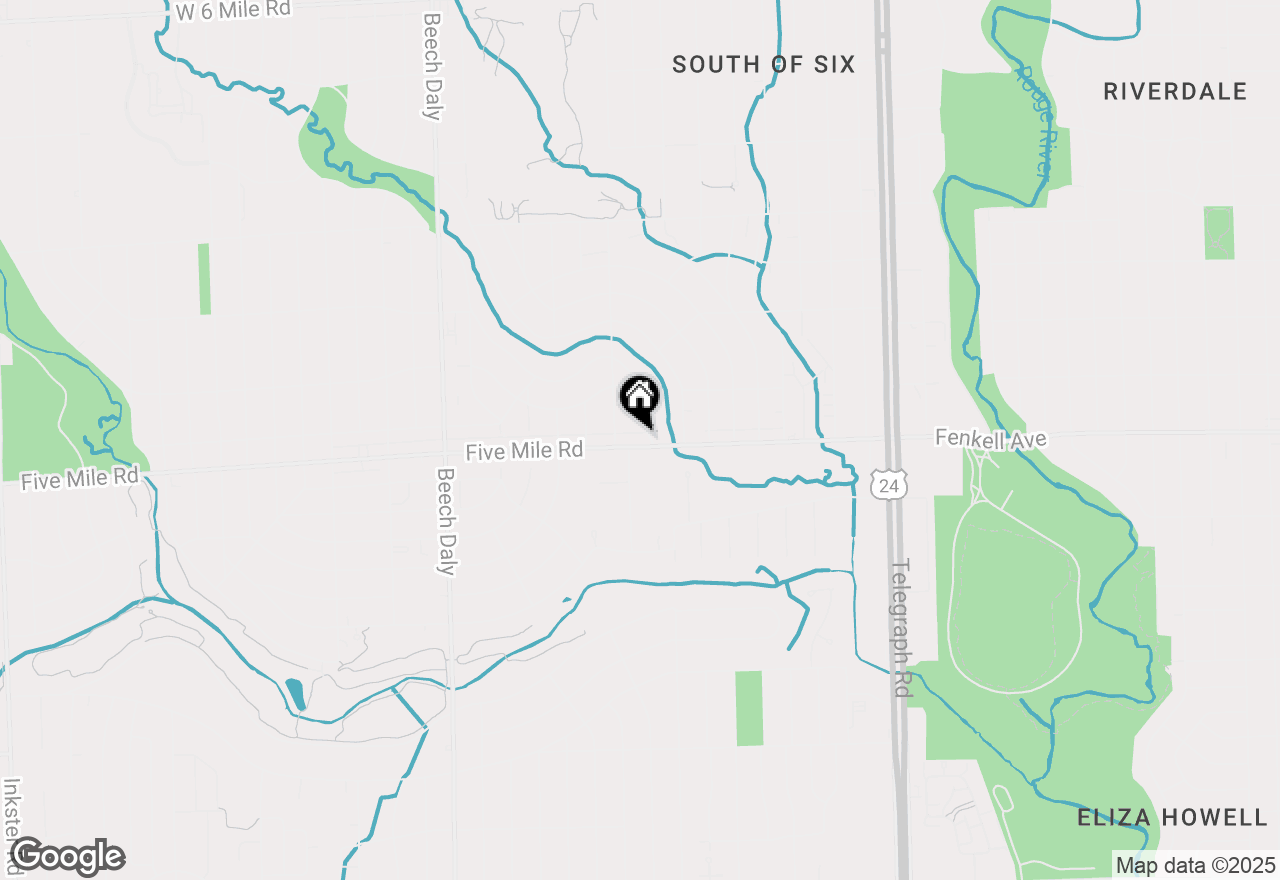 Map of 25096 5 Mile Road, Redford, MI 48239