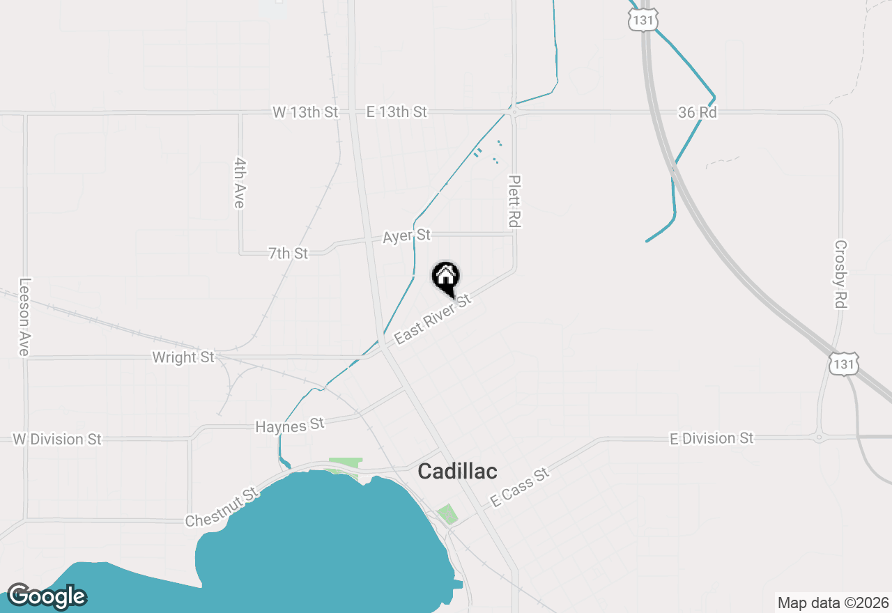 Map of 808 Wallace Street, Cadillac, MI 49601