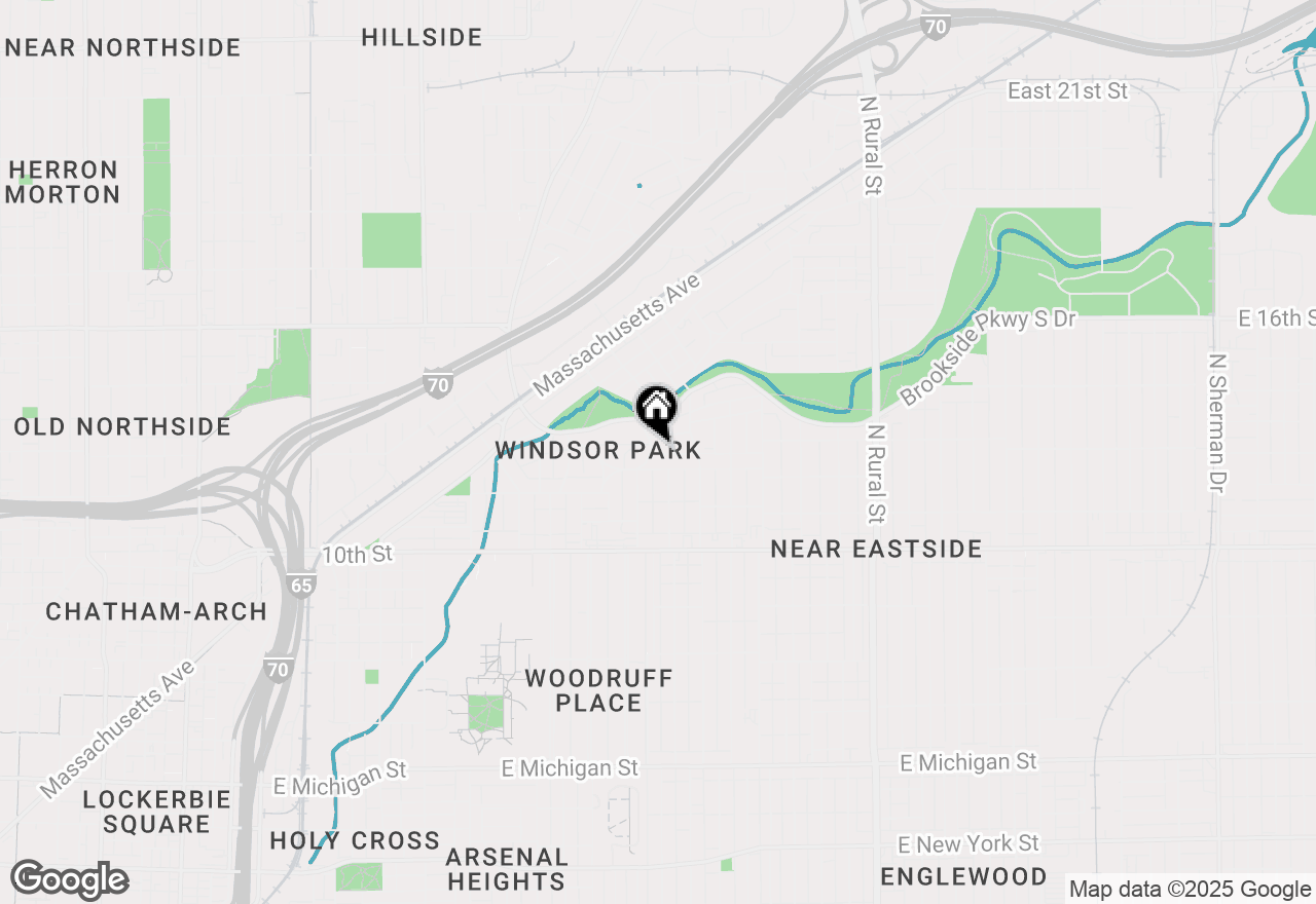Map of 1235 Tecumseh Street, Indianapolis, IN 46201