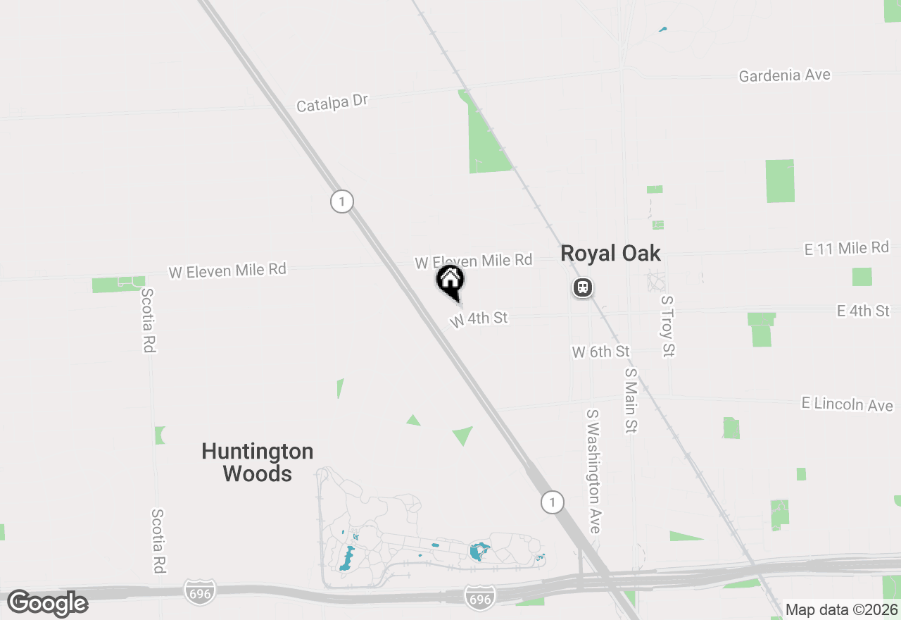 Map of 316 Hendrie Boulevard, Royal Oak, MI 48067