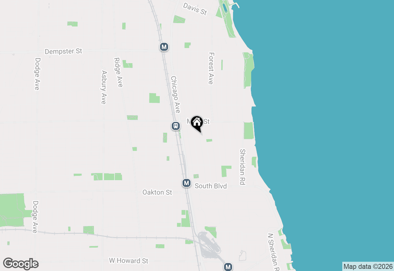 Map of 801 Hinman Avenue #1, Evanston, IL 60202