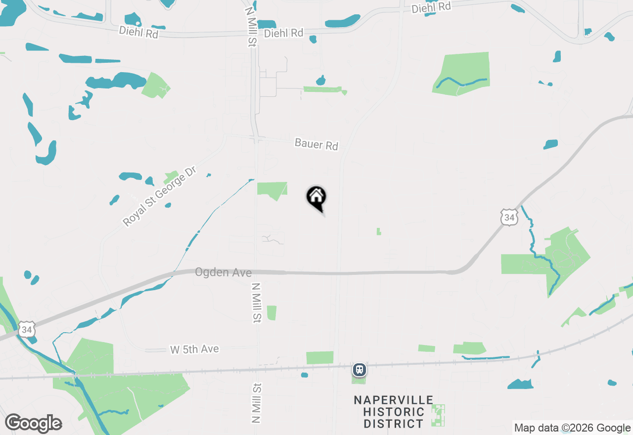Map of 1142 N Webster Street, Naperville, IL 60563