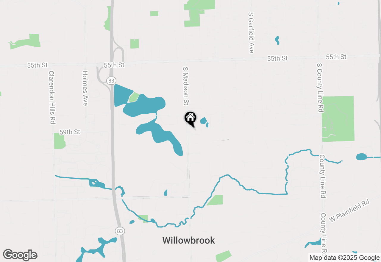 Map of 494 Old Surrey Road, Hinsdale, IL 60521