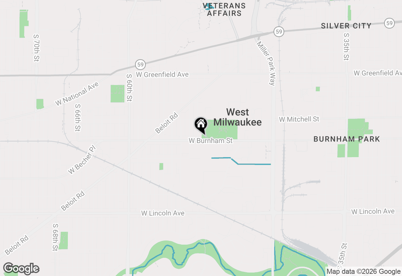 Map of 5114 W Burnham St, West Milwaukee, WI 53219