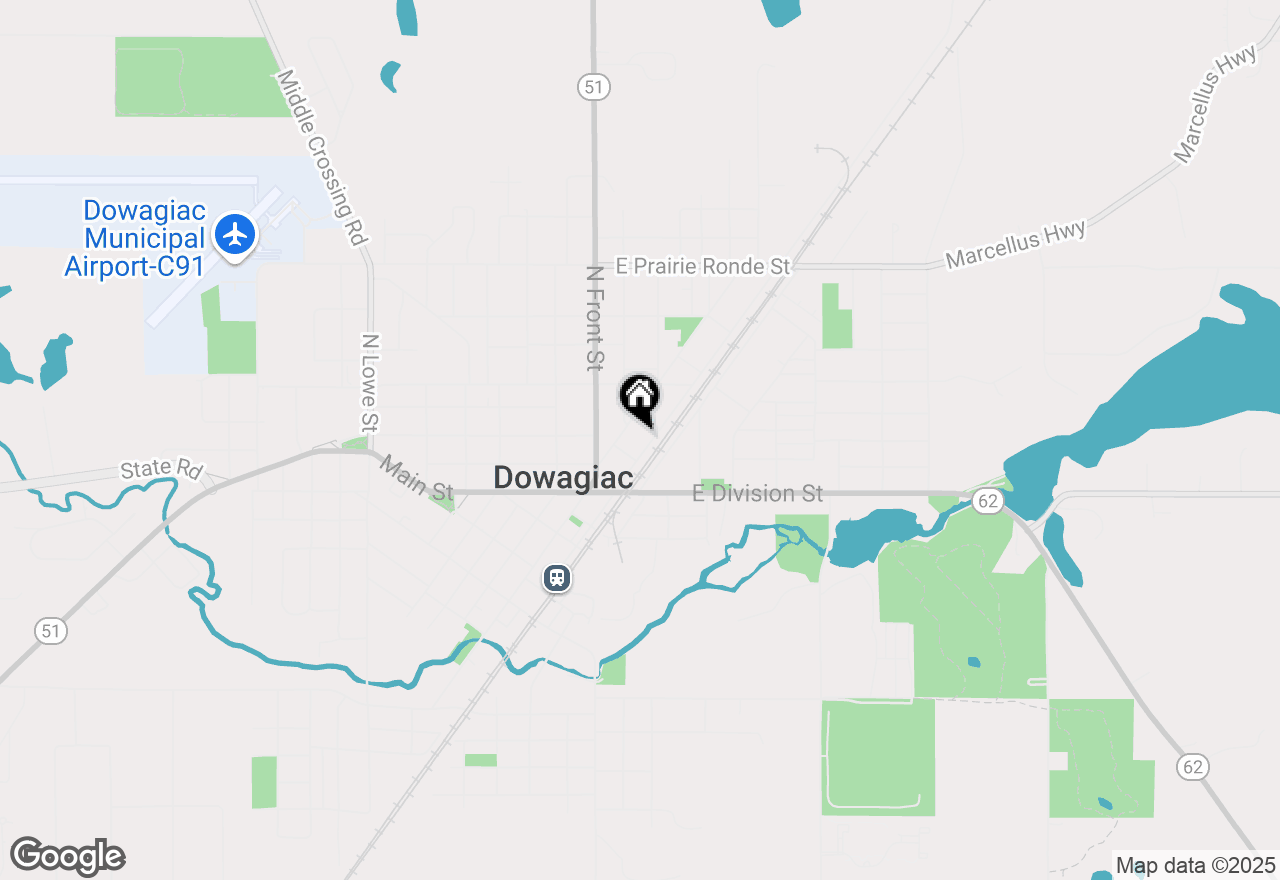 Map of 207 W Railroad Street, Dowagiac, MI 49047