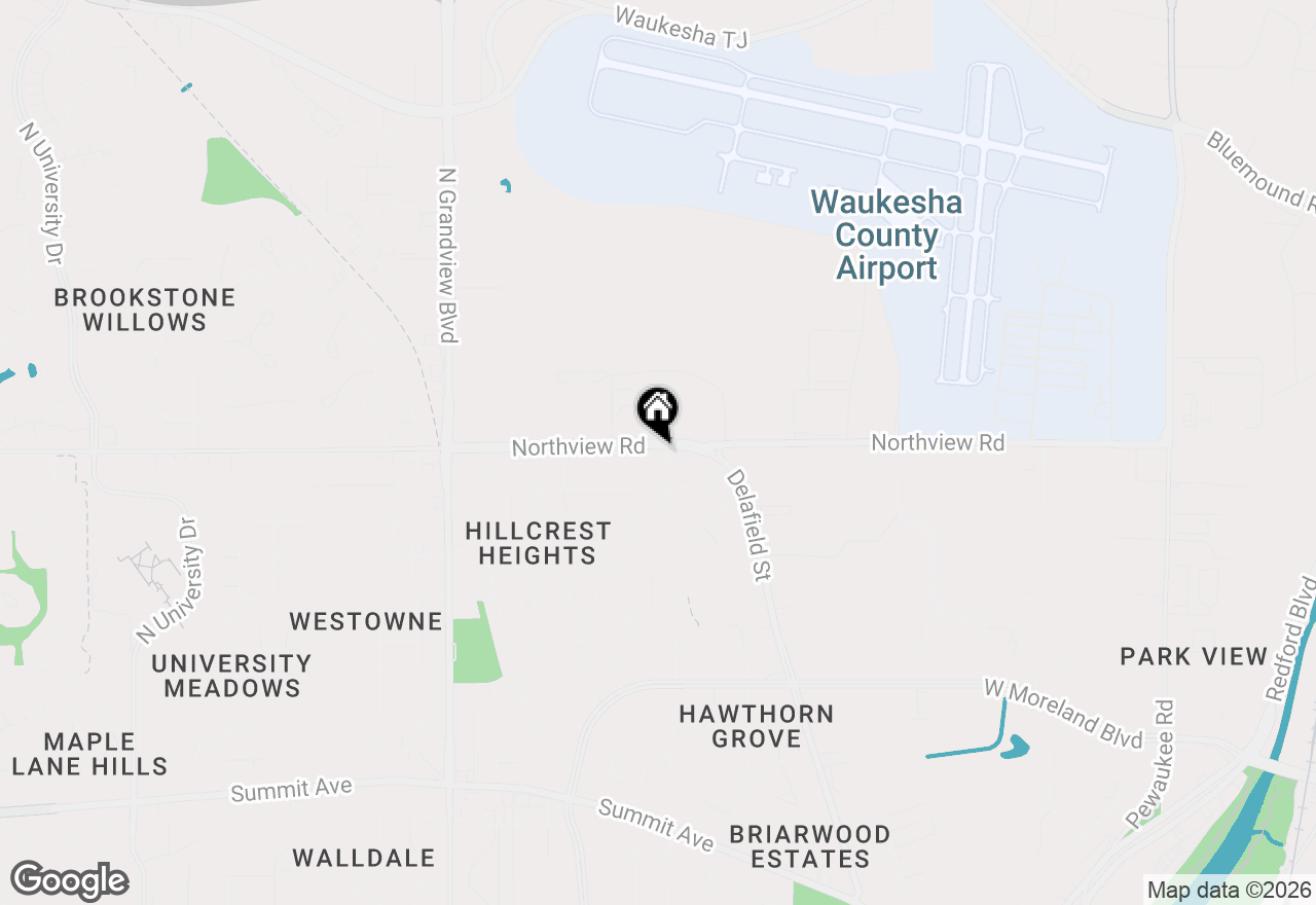 Map of 1323 Northview Rd, Waukesha, WI 53188