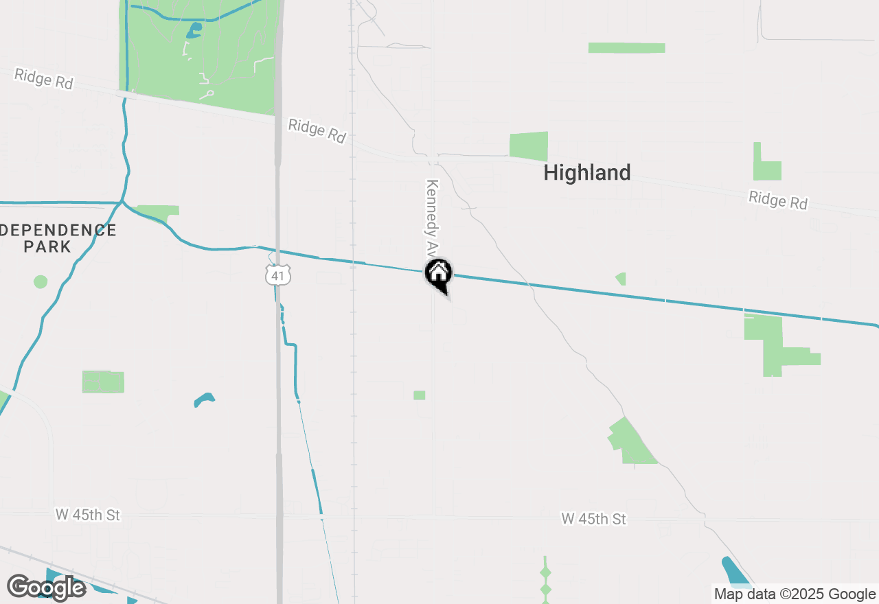 Map of 9117 Kennedy Avenue, Highland, IN 46322