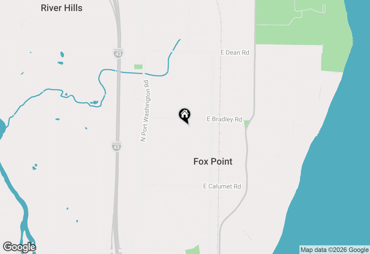 Map of 7929 N Regent Rd, Fox Point, WI 53217