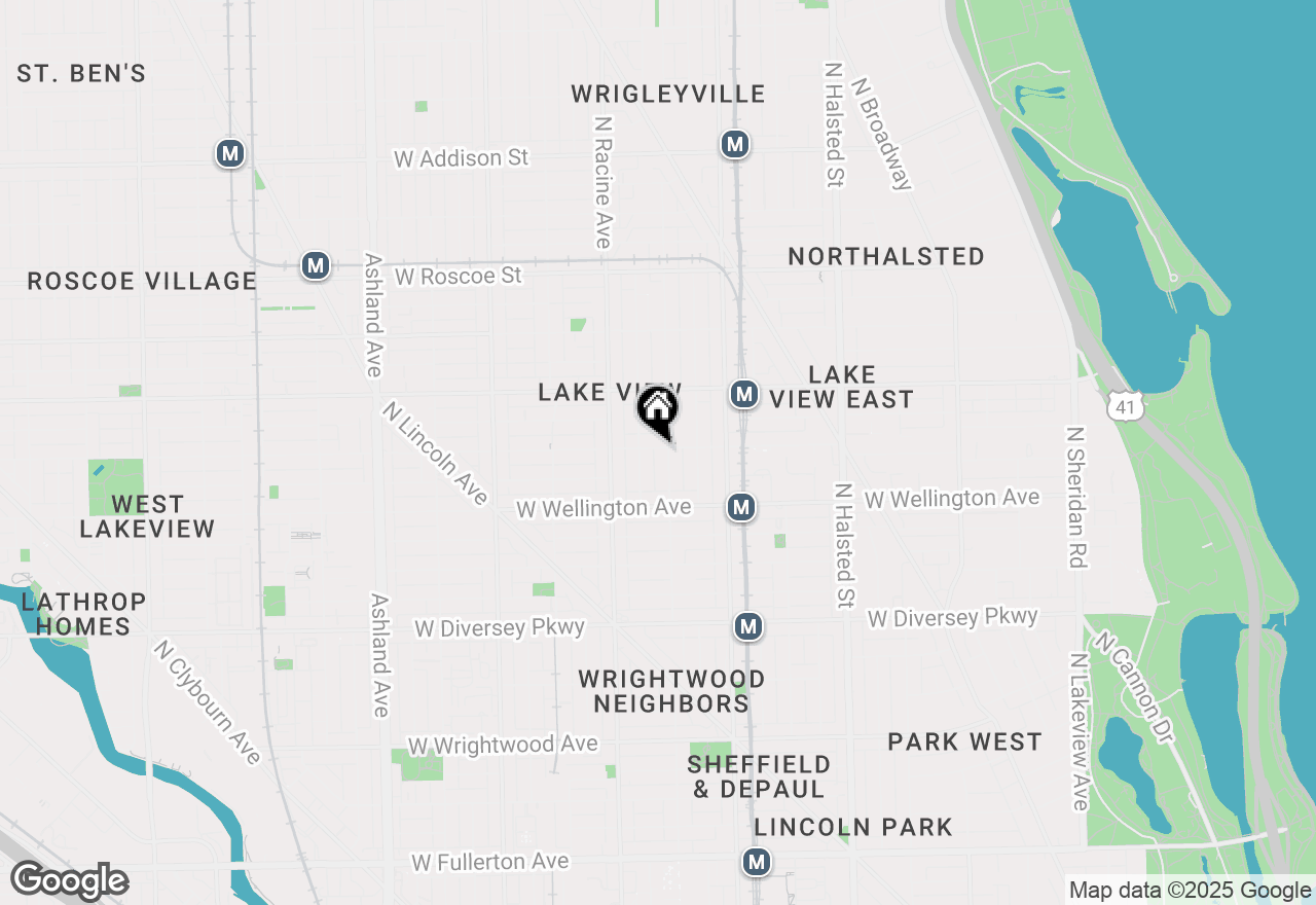 Map of 1107 W Barry Avenue #1, Chicago, IL 60657
