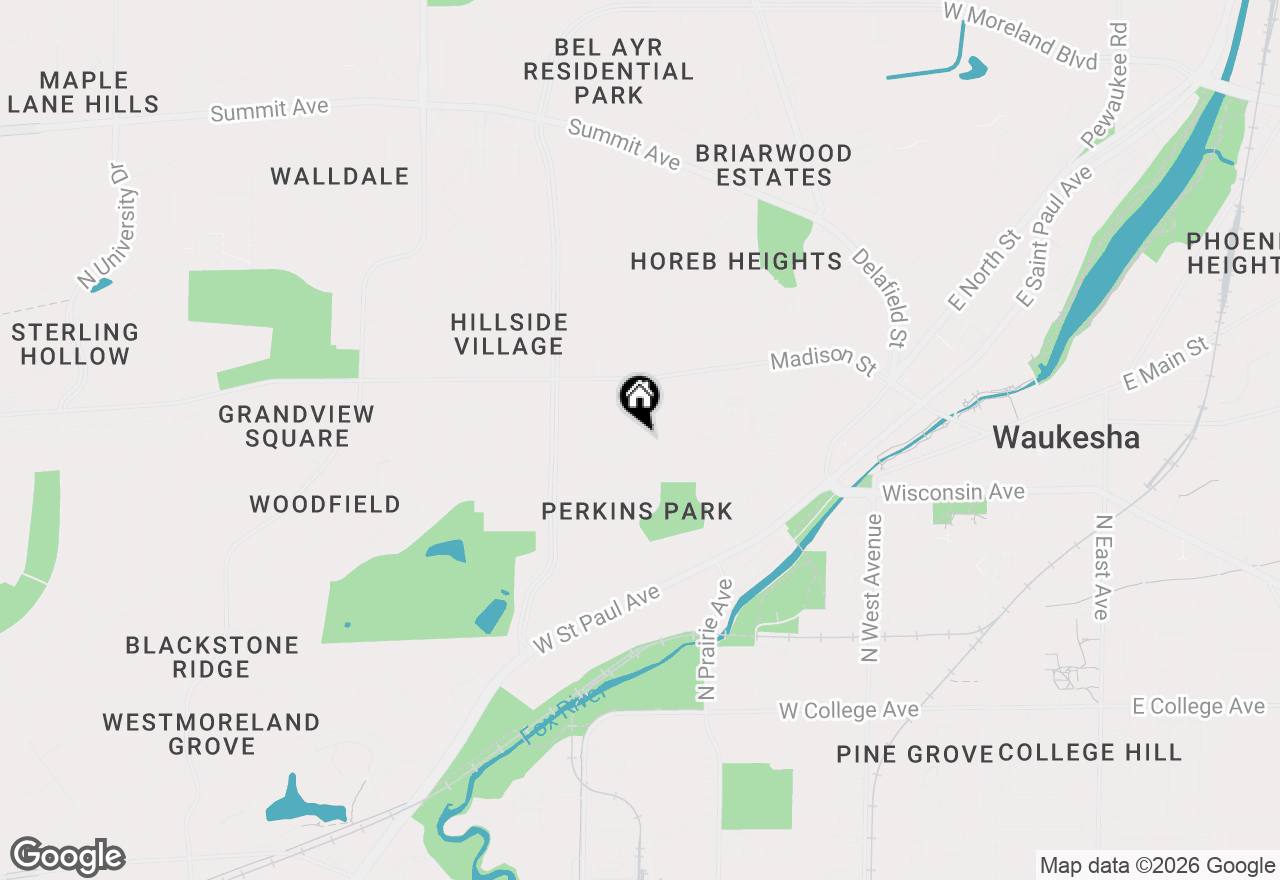 Map of 227 S Hine Ave, Waukesha, WI 53188
