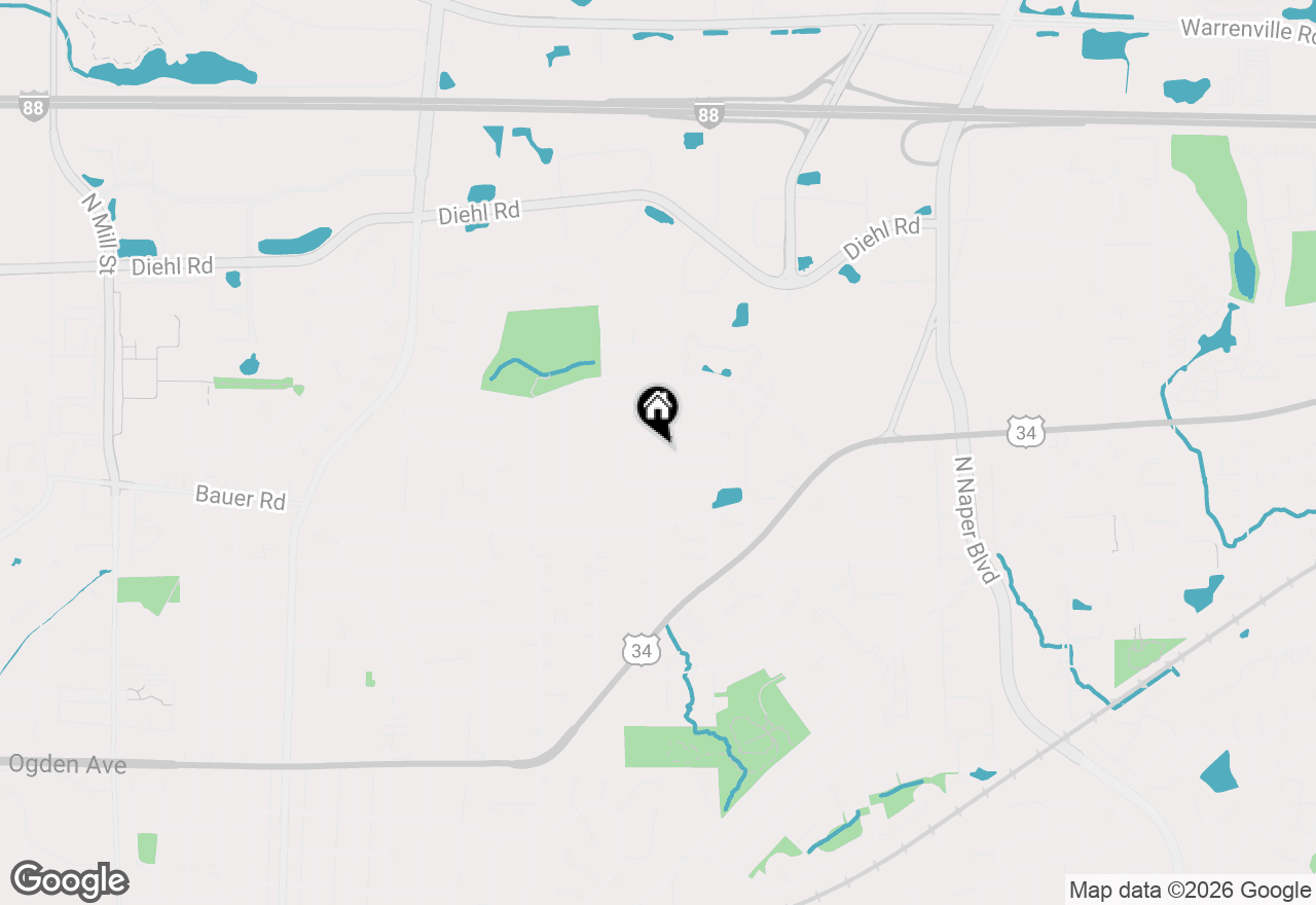 Map of 929 E Rosewood Avenue, Naperville, IL 60563