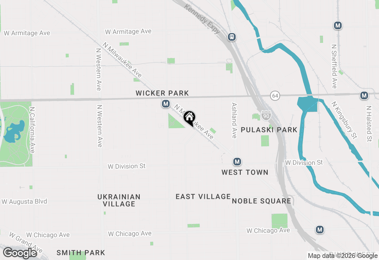 Map of 1833 W Evergreen Avenue, Chicago, IL 60622