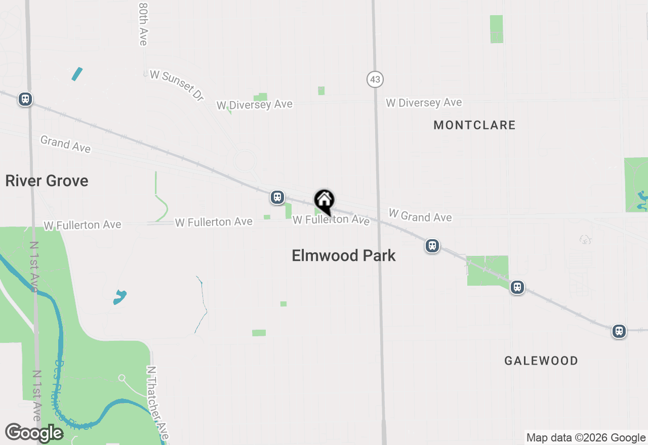 Map of 7343 W Fullerton Avenue, Elmwood Park, IL 60707