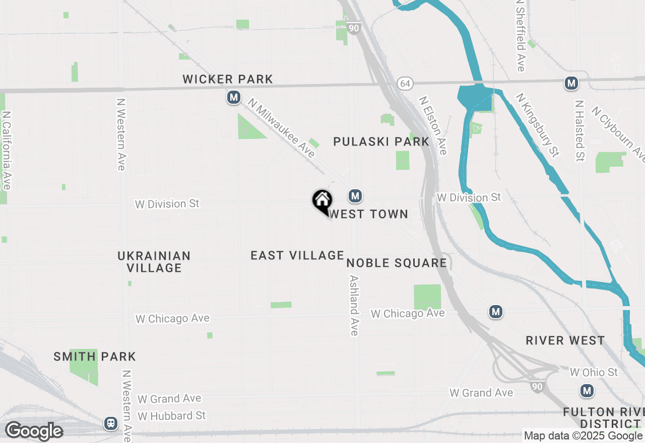 Map of 1078 N Paulina Street #2, Chicago, IL 60622
