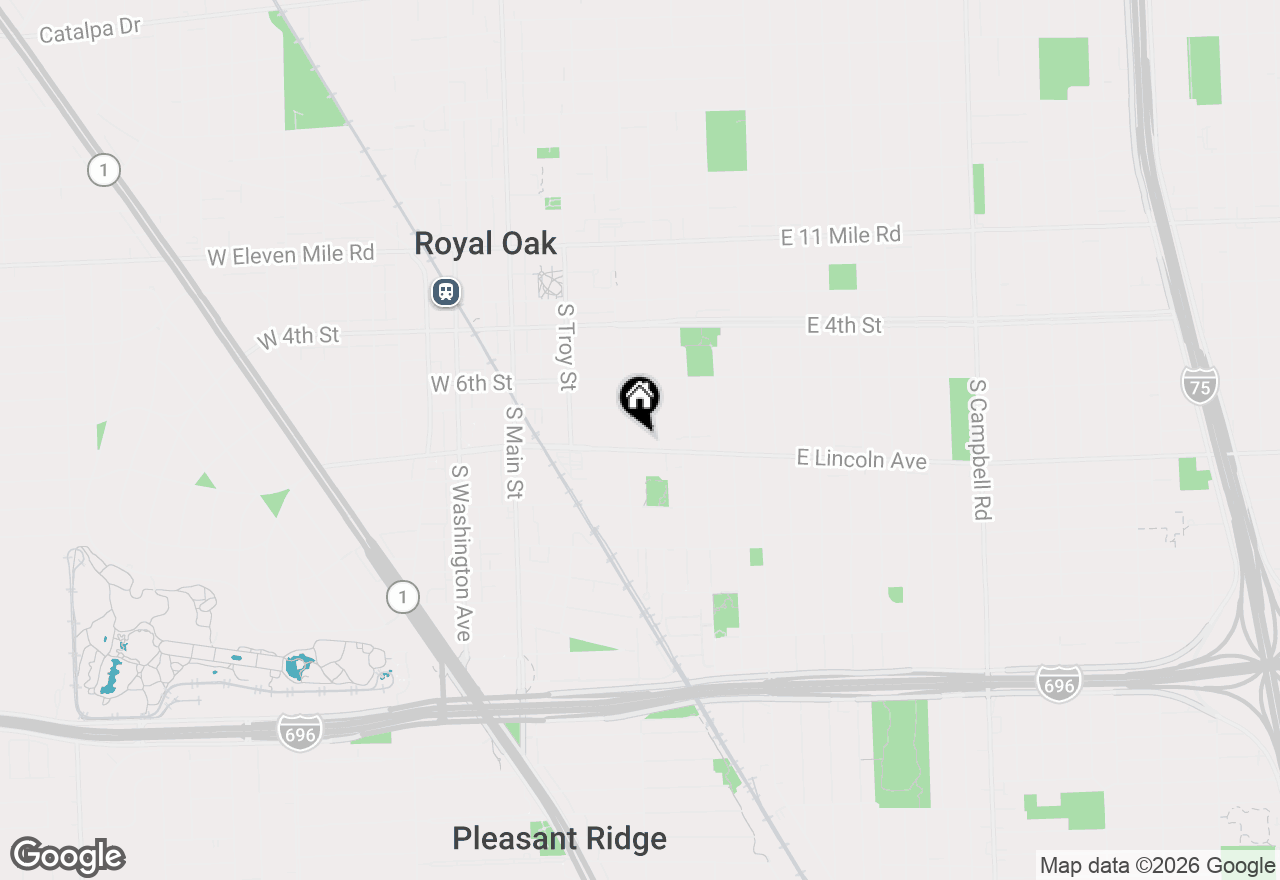 Map of 513 E Lincoln Avenue, Royal Oak, MI 48067