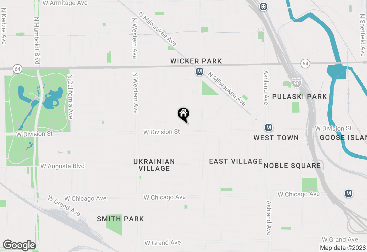 Map of 1212 N Hoyne Avenue #102, Chicago, IL 60622