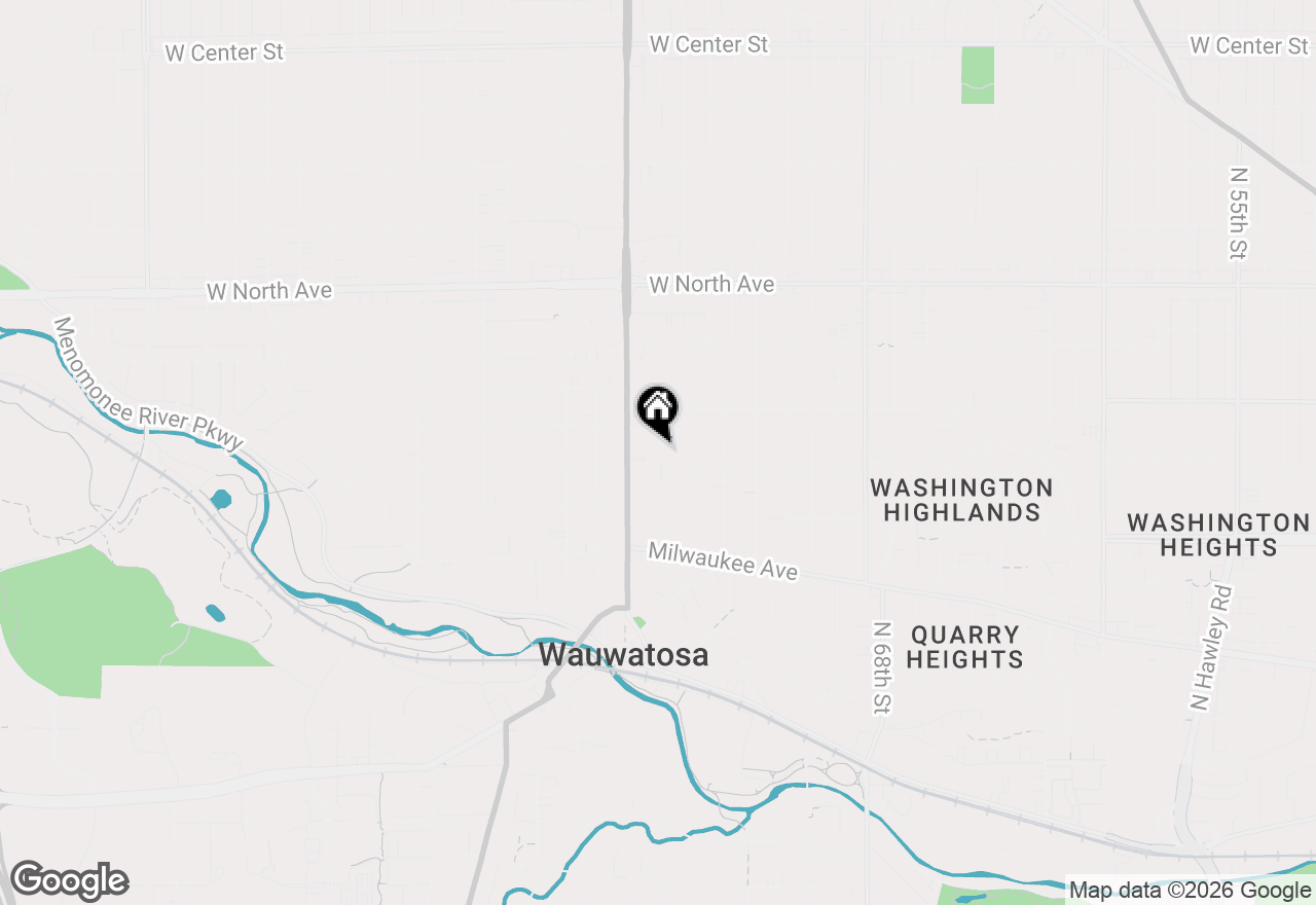 Map of 7500 Hillcrest Dr, Wauwatosa, WI 53213