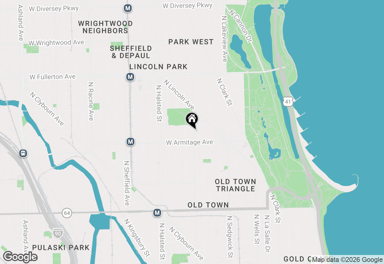 Map of 2044 N Larrabee Street, Chicago, IL 60614