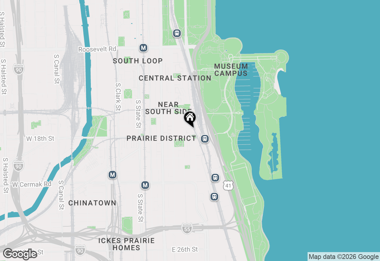 Map of 1717 S Prairie Avenue #1907, Chicago, IL 60616