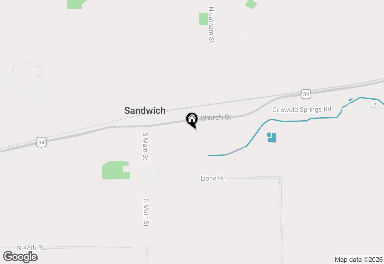Map of 310 Wilshire Drive, Sandwich, IL 60548