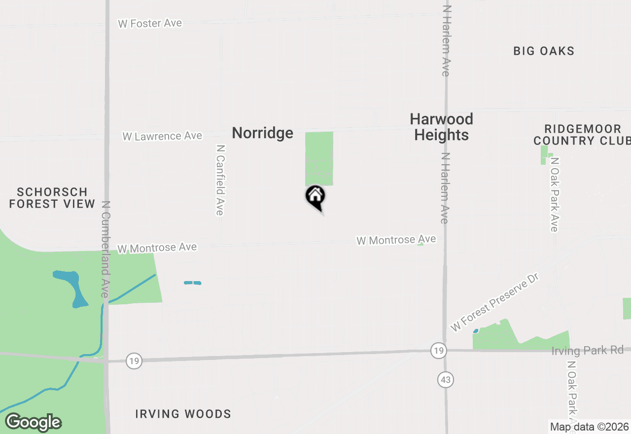 Map of 4453 N Overhill Avenue, Norridge, IL 60706