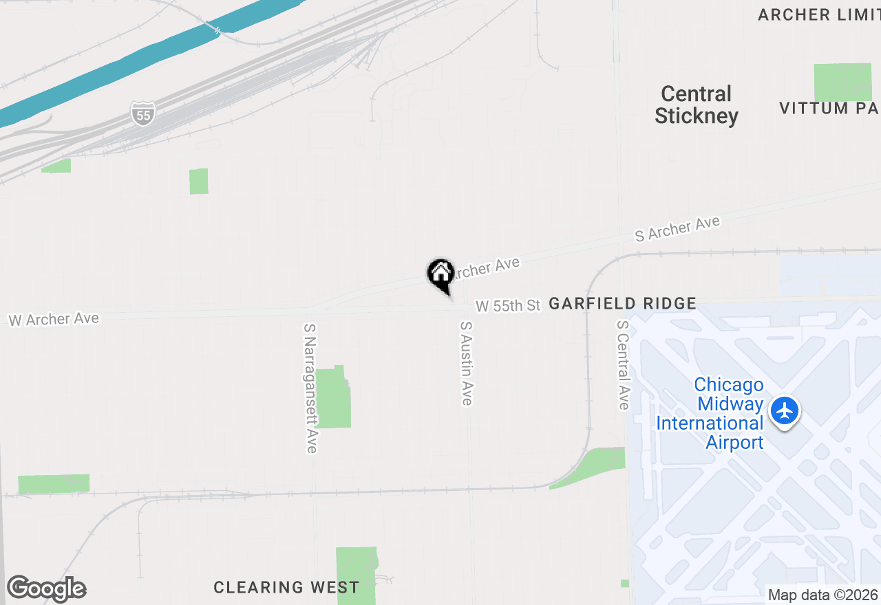 Map of 6038 W 55th Street, Chicago, IL 60638