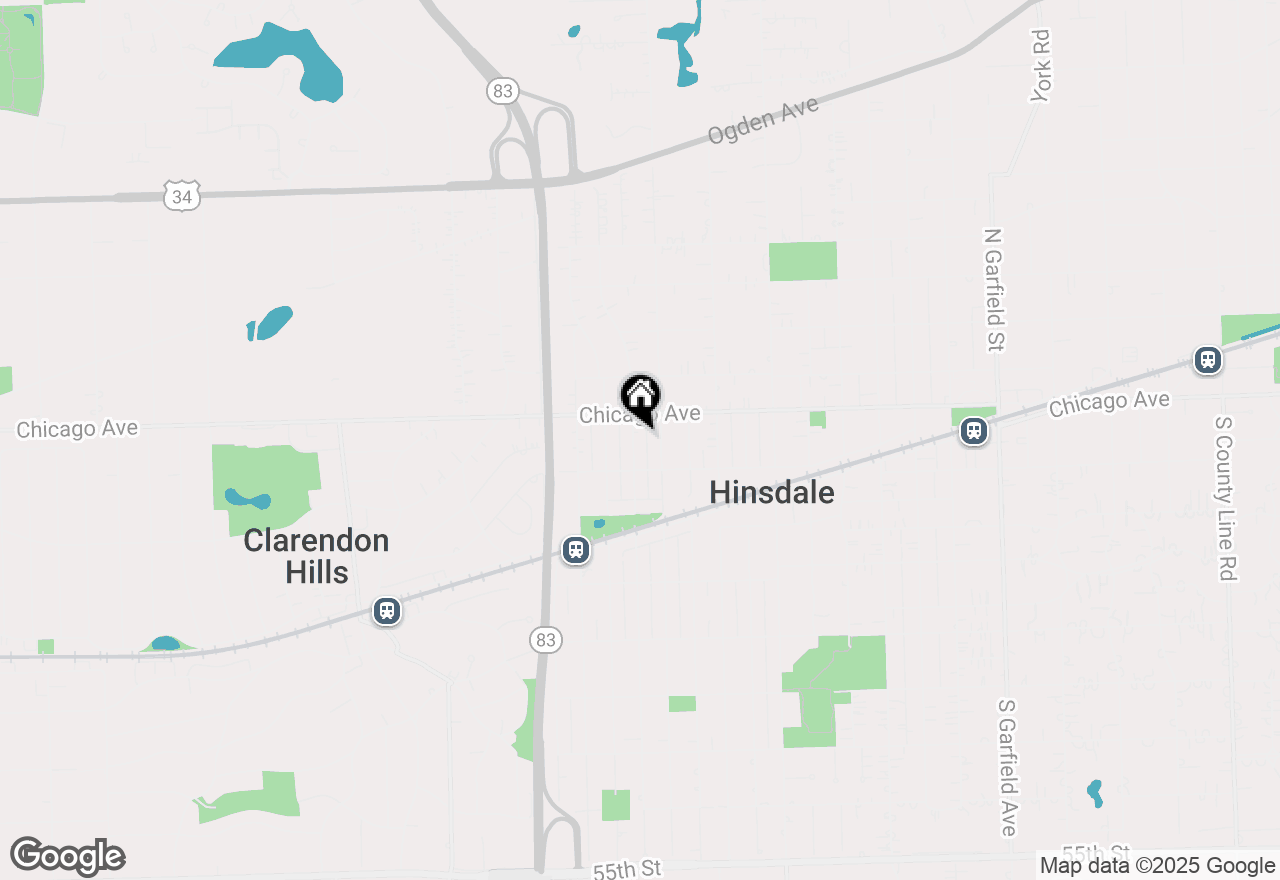 Map of 21 S Bruner Street, Hinsdale, IL 60521