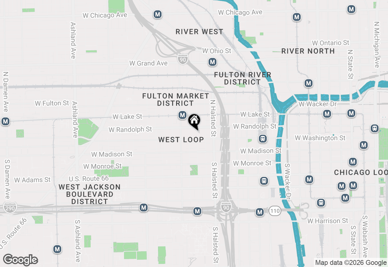 Map of 110 N Peoria Street #208, Chicago, IL 60607