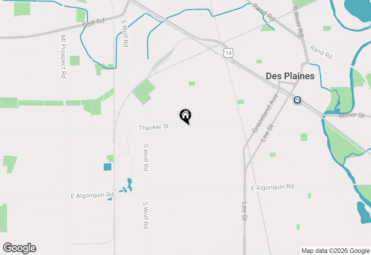Map of 839 E Thacker Street, Des Plaines, IL 60016